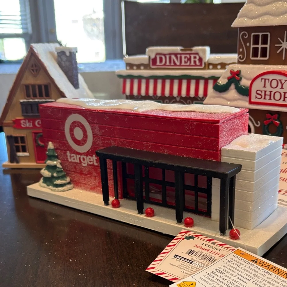 Festive Target Holiday Village Set with Red Target Store